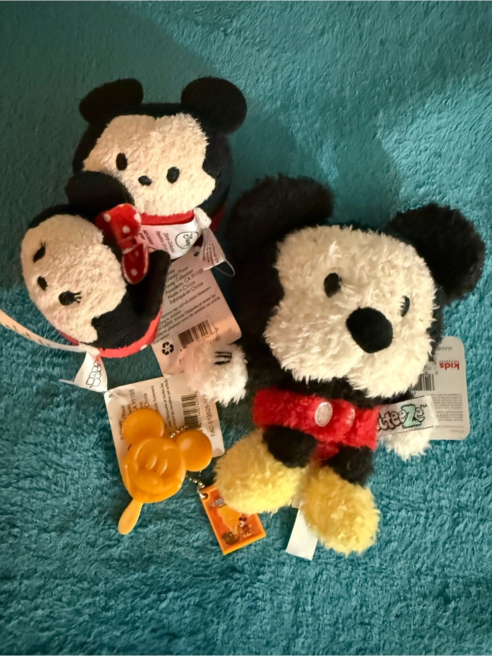 cute disney plush bundle mickey and minnie tsumtsums baby popsicle keychain